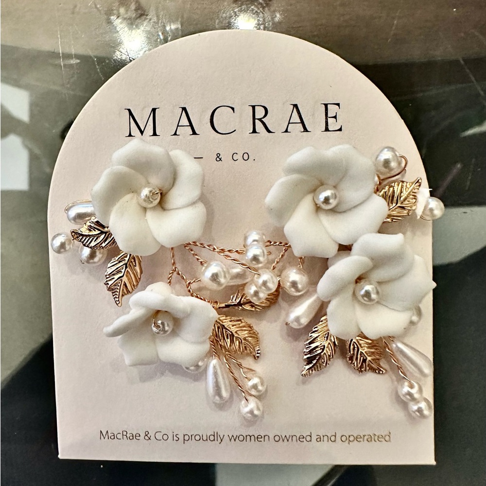 Macrame hand made earrings sterling silver post